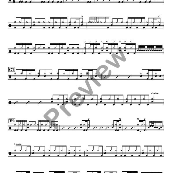 The Kill drum sheet music – 30 Seconds to Mars (preview)