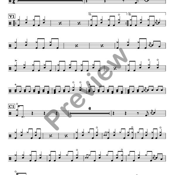 Mamma Mia drum sheet music – ABBA (preview)