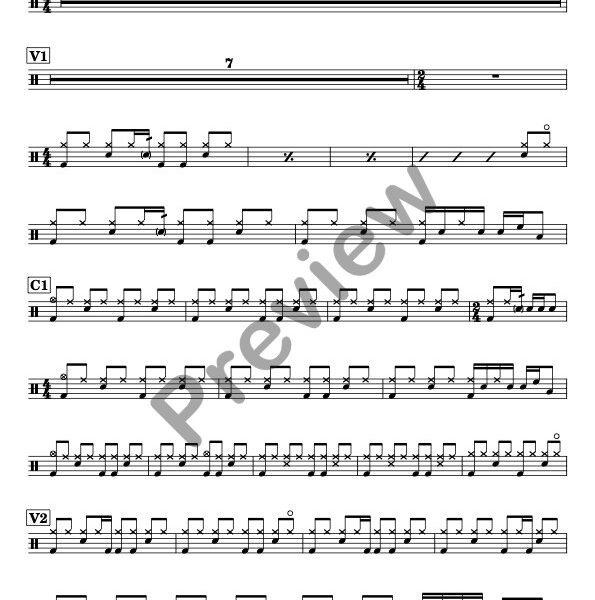 Chasing Pavements drum sheet music – Adele (preview)
