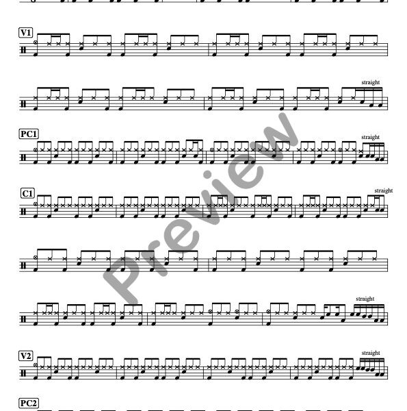 Crazy drum sheet music – Aerosmith (preview)