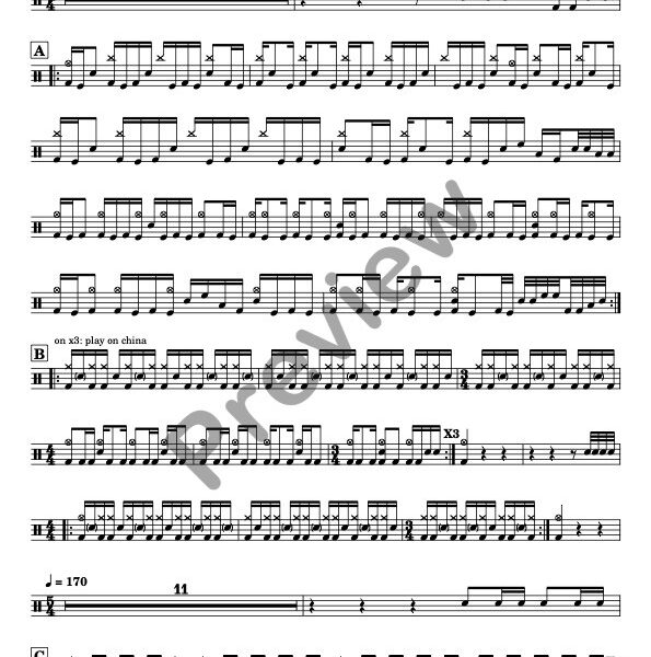 Tempting Time drum sheet music – Animals As Leaders (preview)