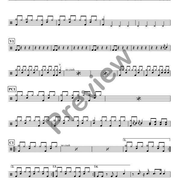 Born To Be My Baby drum sheet music – Bon Jovi (preview)