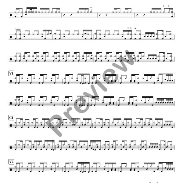 The Diary Of Jane drum sheet music – Breaking Benjamin (preview)