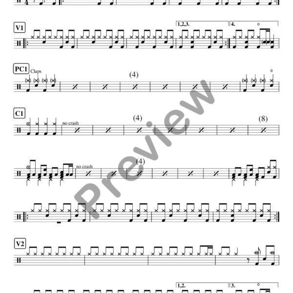 Locked Out Of Heaven drum sheet music – Bruno Mars (preview)
