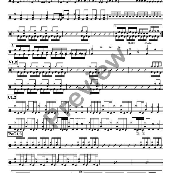 Waking The Demon drum sheet music – Bullet For My Valentine (preview)