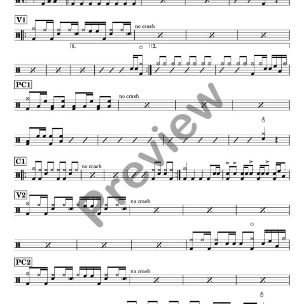 Cocoon drum sheet music – Catfish And The Bottlemen (preview)