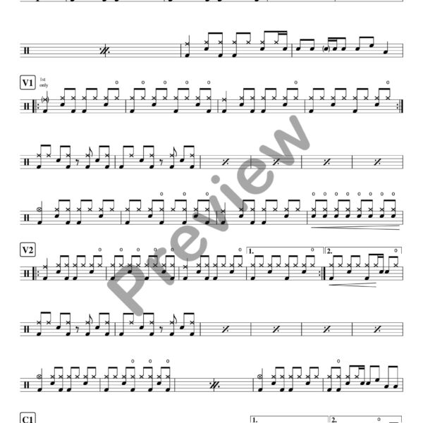 Sultans Of Swing drum sheet music – Dire Straits (preview)