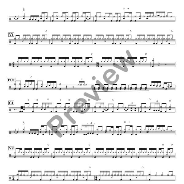 Hey drum sheet music – Eatliz (preview)