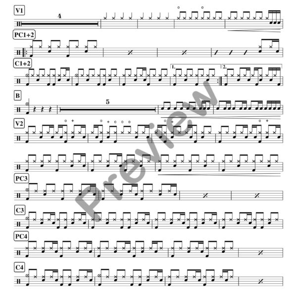 Rocket Man drum sheet music – Elton John (preview)
