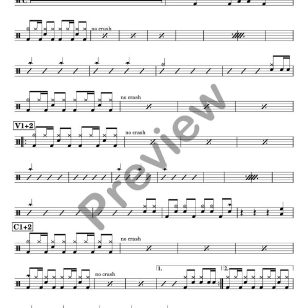 The Final Countdown drum sheet music – Europe (preview)