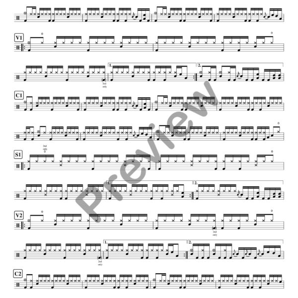 Knockin' On Heaven's Door drum sheet music – Guns N' Roses (preview)
