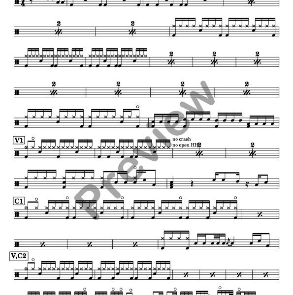 Aquarius drum sheet music – Hair (preview)