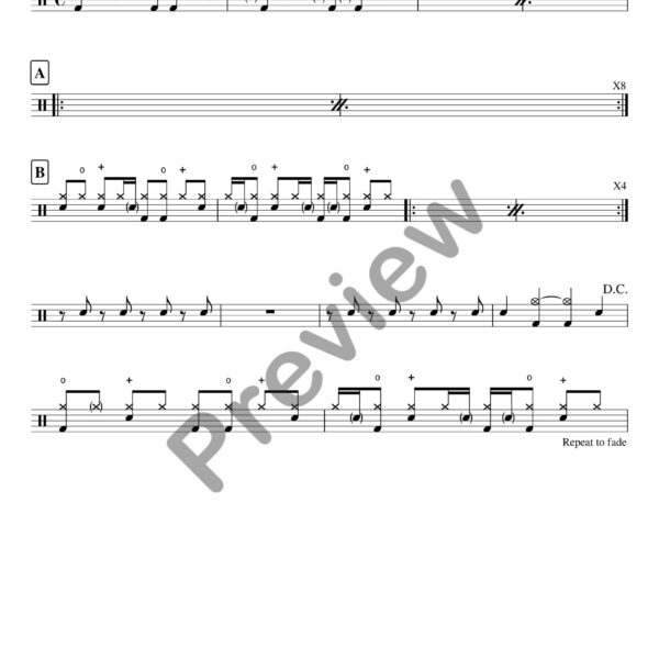 Cold Sweat drum sheet music – James Brown (preview)