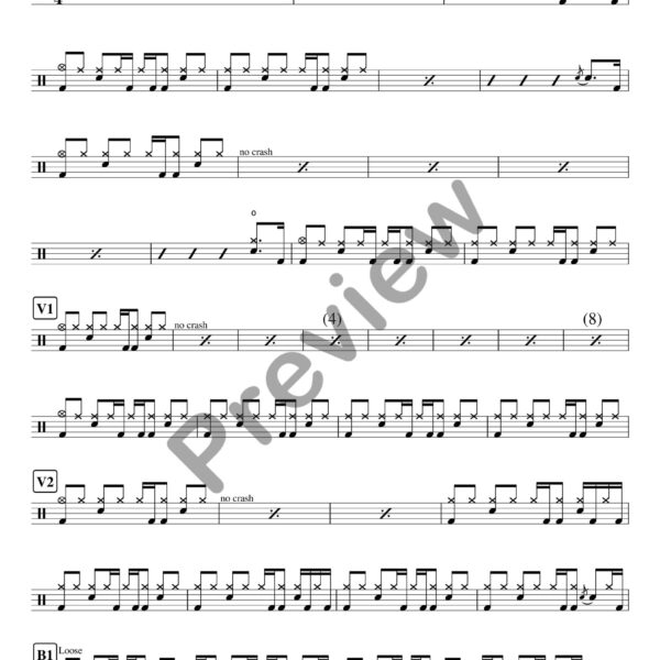 Last Goodbye drum sheet music – Jeff Buckley (preview)
