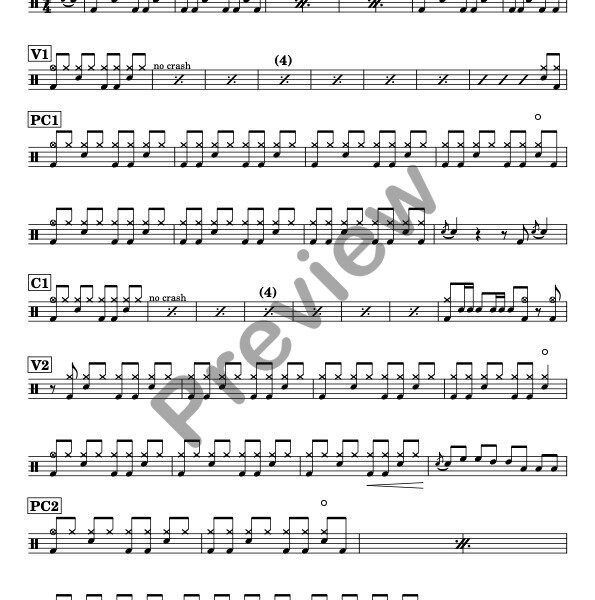 Breaking The Law drum sheet music – Judas Priest (preview)