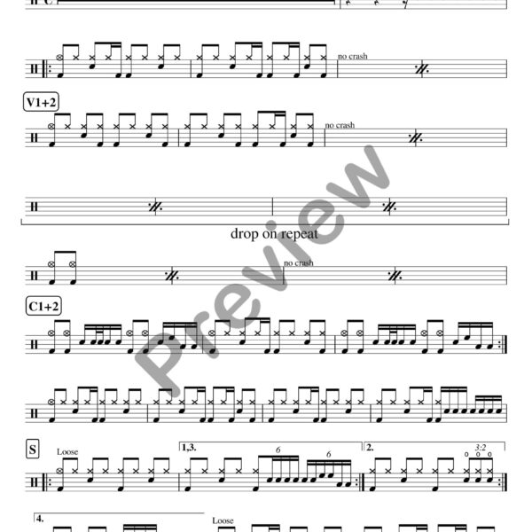Always On The Run drum sheet music – Lenny Kravitz (preview)