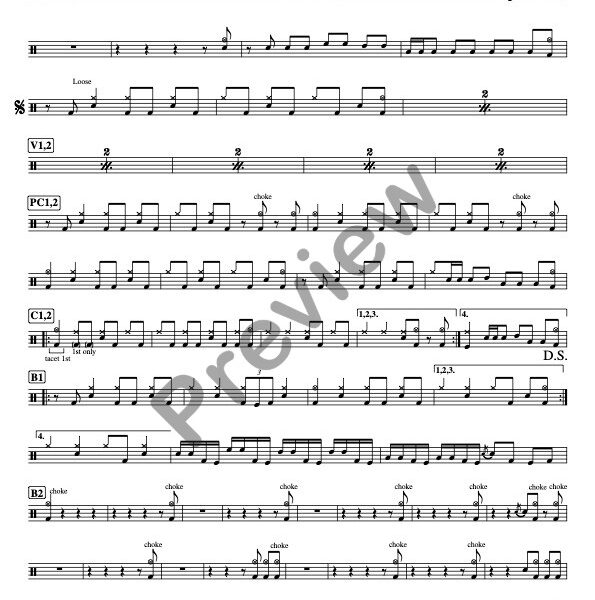 Tornado Of Souls drum sheet music – Megadeth (preview)