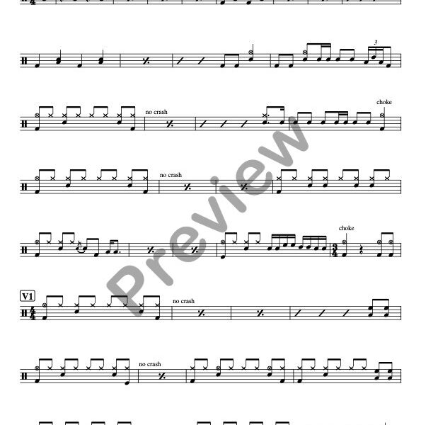Ride The Lightning drum sheet music – Metallica (preview)