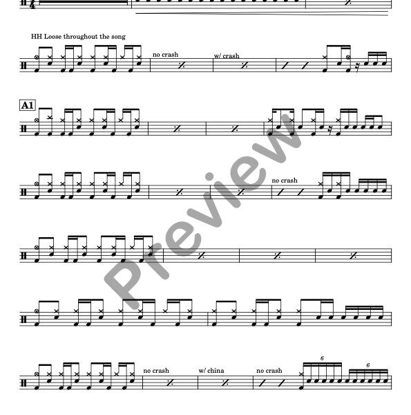 Ace Of Spades drum sheet music – Motörhead (preview)