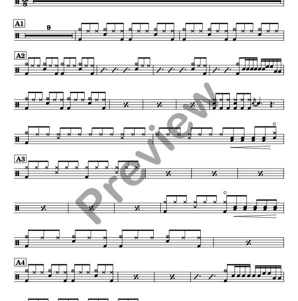 Feeling Good drum sheet music – Muse (preview)