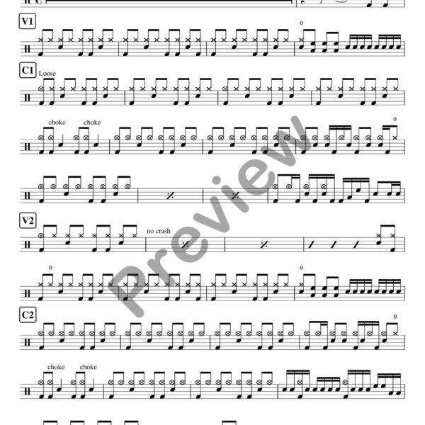 How You Remind Me drum sheet music – Nickelback (preview)