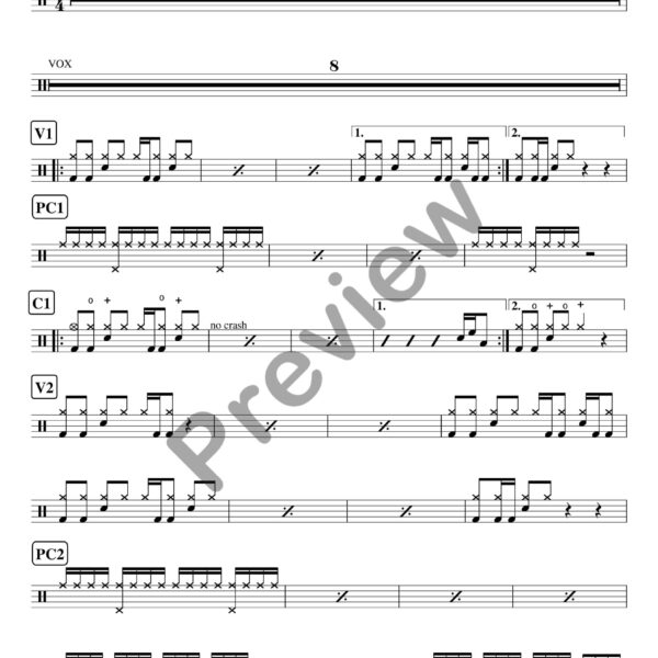 High Hopes drum sheet music – Panic! at the Disco (preview)