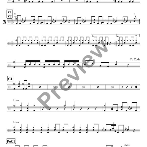 Misery Business drum sheet music – Paramore (preview)