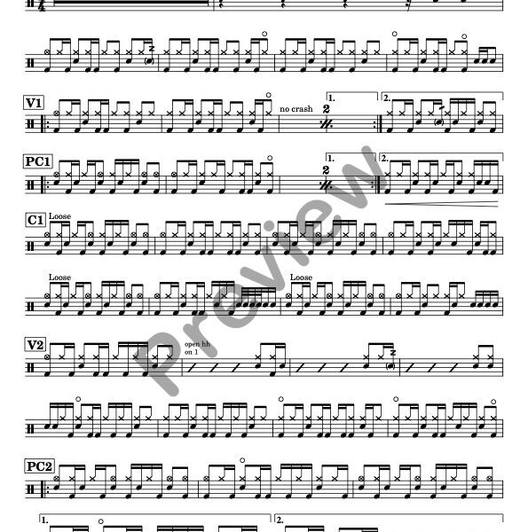 Shallow drum sheet music – Porcupine Tree (preview)