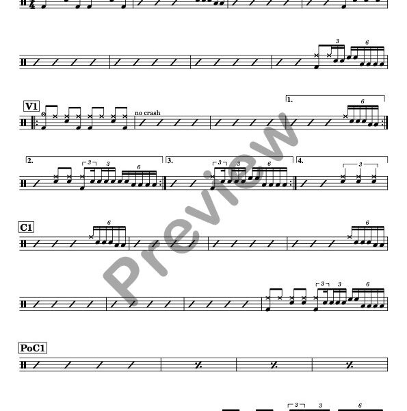 A Whiter Shade of Pale drum sheet music – Procol Harum (preview)