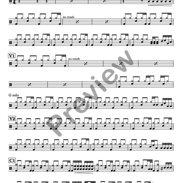Always Somewhere drum sheet music – Scorpions (preview)