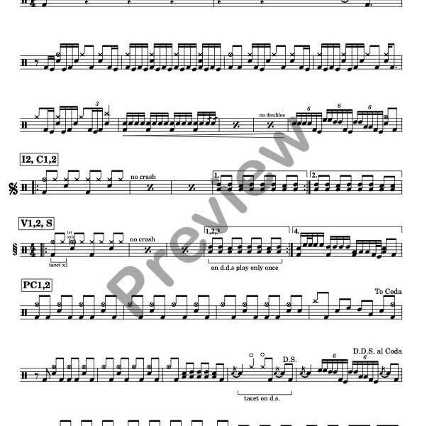 Psychosocial drum sheet music – Slipknot (preview)