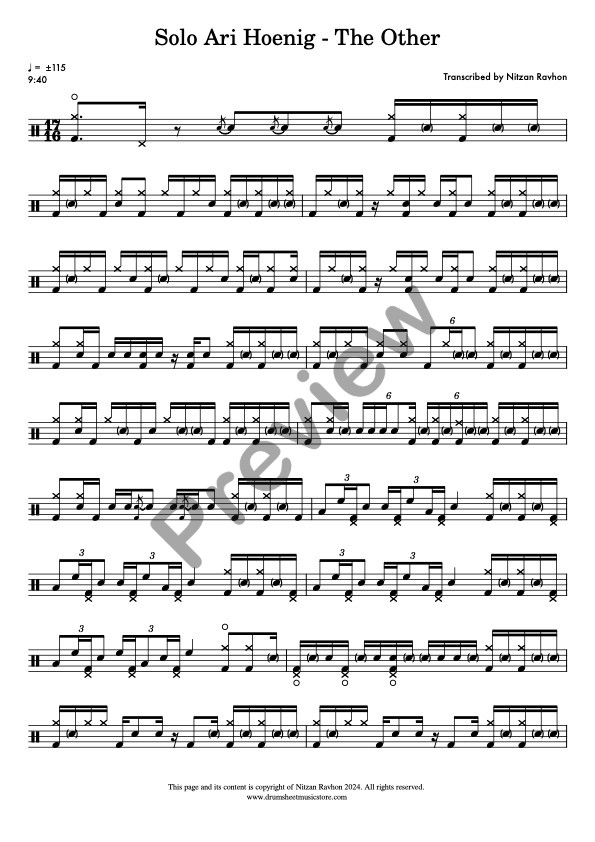 The Other drum solo transcription – Ari Hoenig (preview)