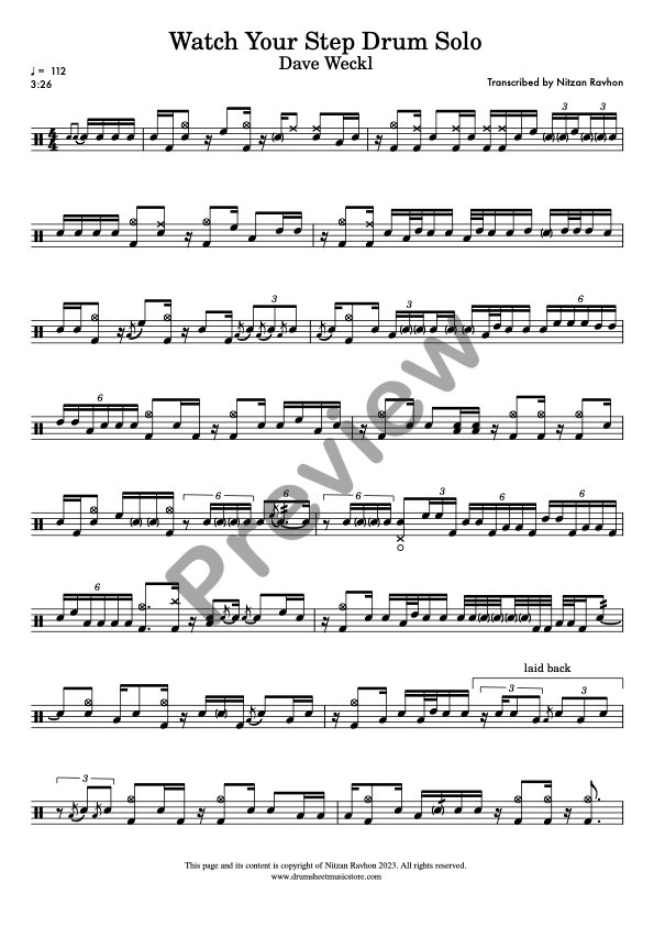 Watch Your Step drum solo transcription – Dave Weckl (preview)
