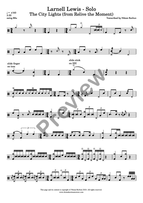 The City Lights drum solo transcription – Larnell Lewis (preview)