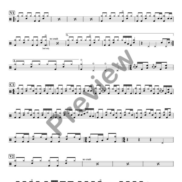 Blow Up The Outside World drum sheet music – Soundgarden (preview)