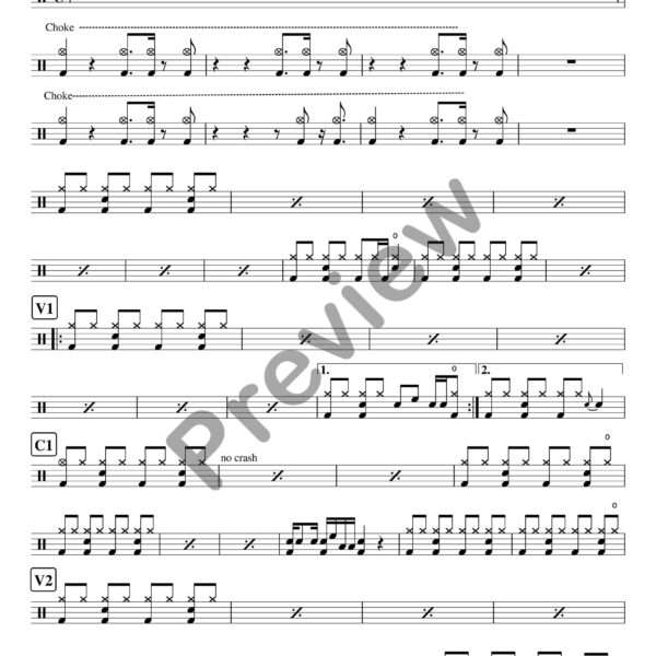 Eye of the Tiger drum sheet music – Survivor (preview)