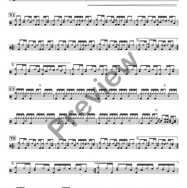 Aerials drum sheet music – System Of A Down (preview)