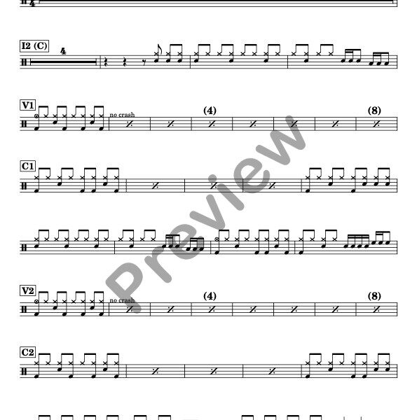 Here Comes The Sun drum sheet music – The Beatles (preview)