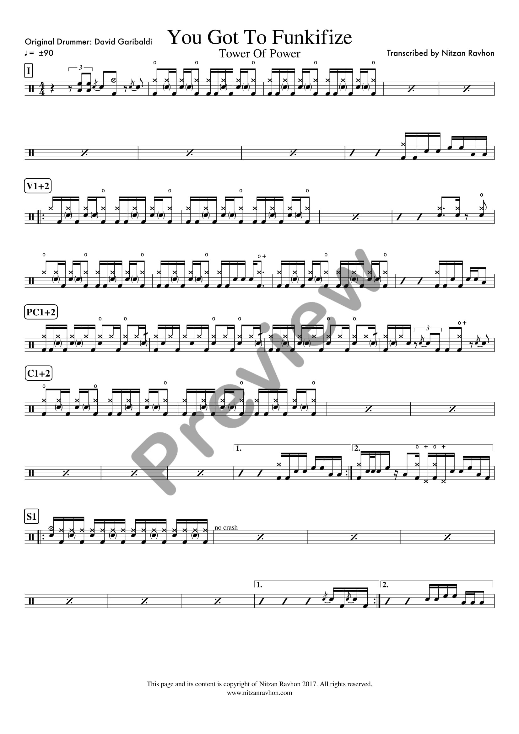 You Got To Funkifize drum sheet music – Tower Of Power (preview)