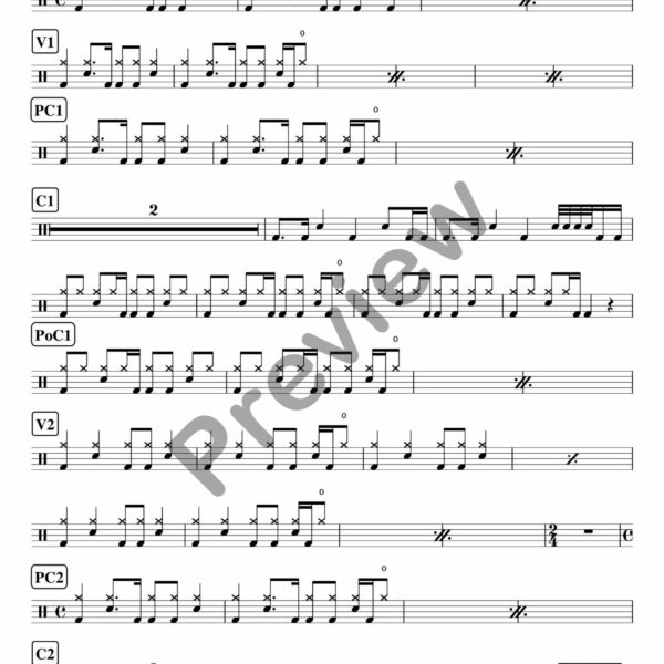 Stressed Out drum sheet music – Twenty One Pilots (preview)