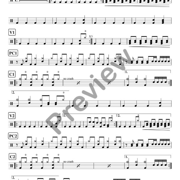 Shut Up And Dance drum sheet music – Walk The Moon (preview)
